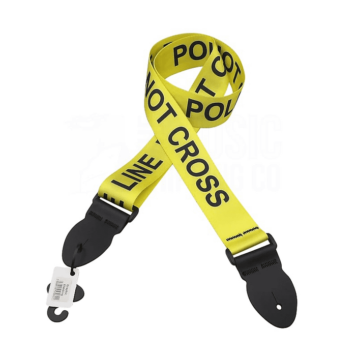 Leathergraft Extra Long Yellow "Police Line Do Not Cross" Guitar Strap (GRAPHIC-256)
