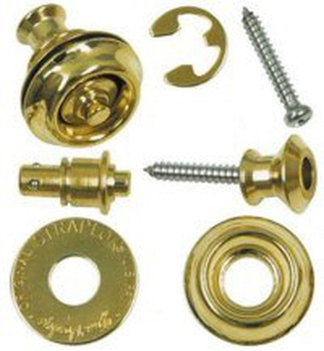 Jim Dunlop Dual Design Straplok Strap Retainer Set - Brass