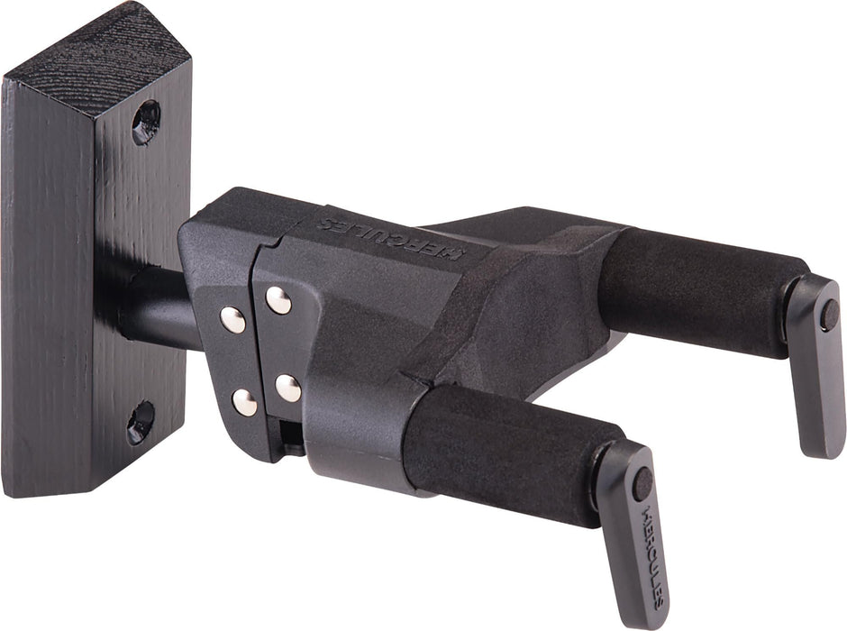 Hercules Guitar Wall Hanger w/ Black Wooden Base & Upgraded AGS (GSP38WBKPLUS)