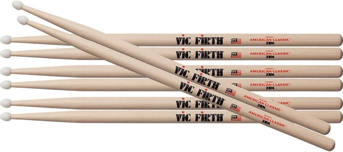 Vic Firth American Classic Nylon Tip Drumsticks - 2BN (4 Pairs)