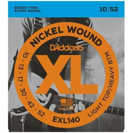 D'Addario EXL140 Light Top Heavy Bottom 10-52 Electric Guitar Strings (2-Packs)