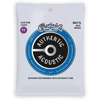 Martin MA175 Acoustic Guitar Strings 011-052 (Custom) 80/20 Bronze - Set of 2
