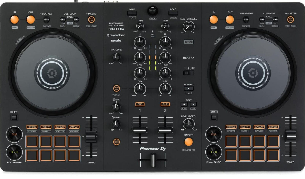 Pioneer DJ 2-deck Rekordbox and Serato DJ Controller (DDJ-FLX4)