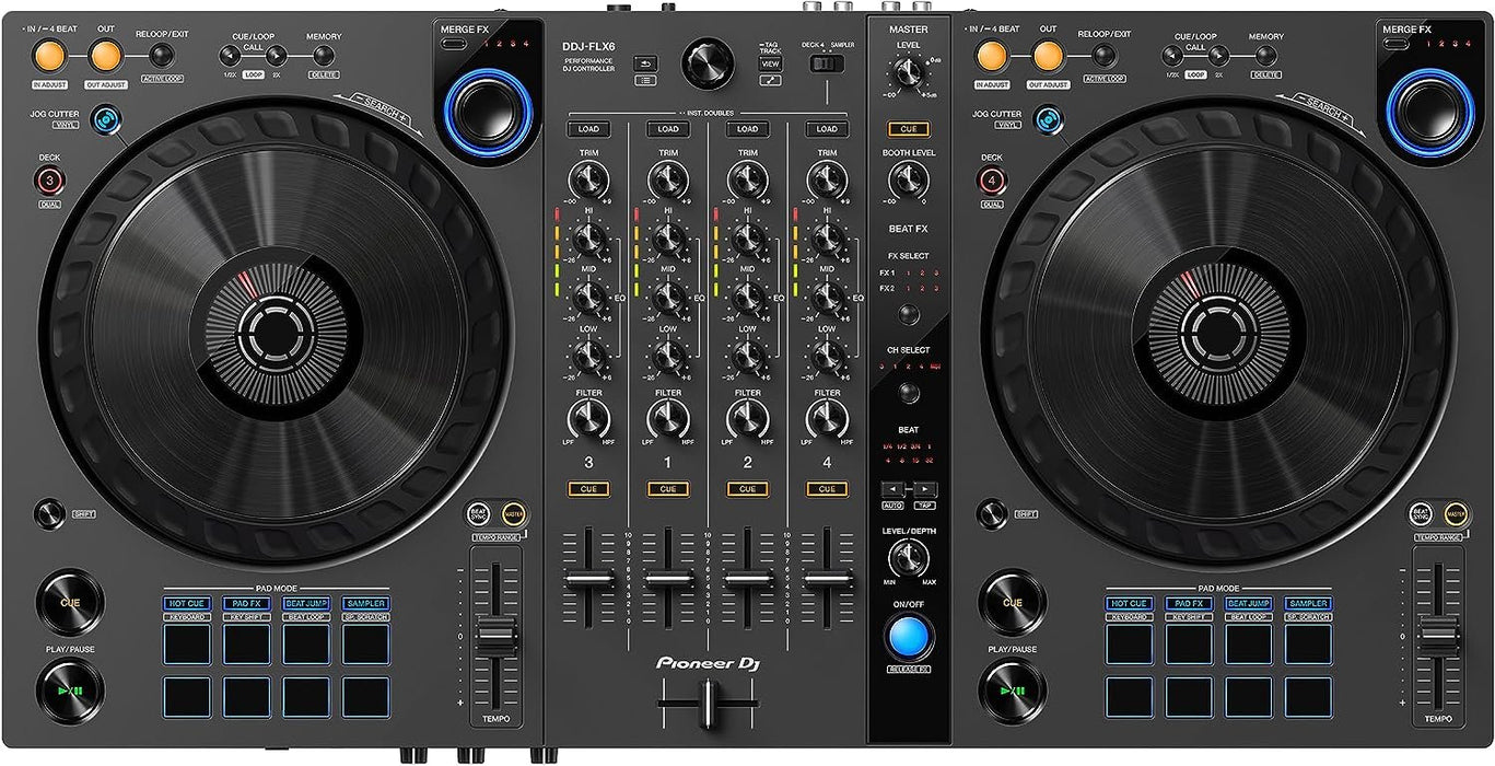 Pioneer DJ 4-Deck Graphite Rekordbox and Serato DJ Controller (DDJ-FLX6-GT)