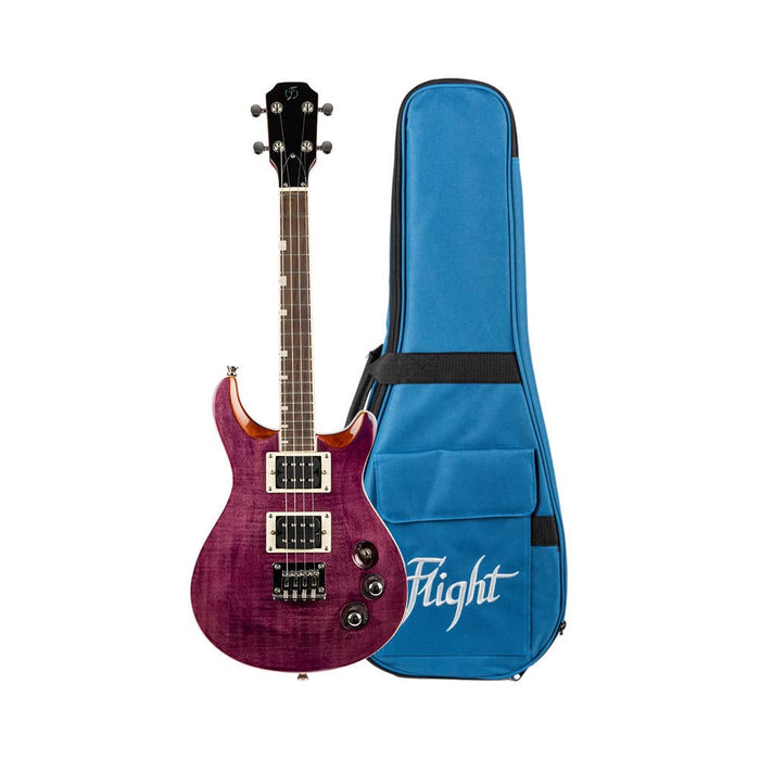 Flight Vanguard Solid Body Transparent Purple Electric Ukulele