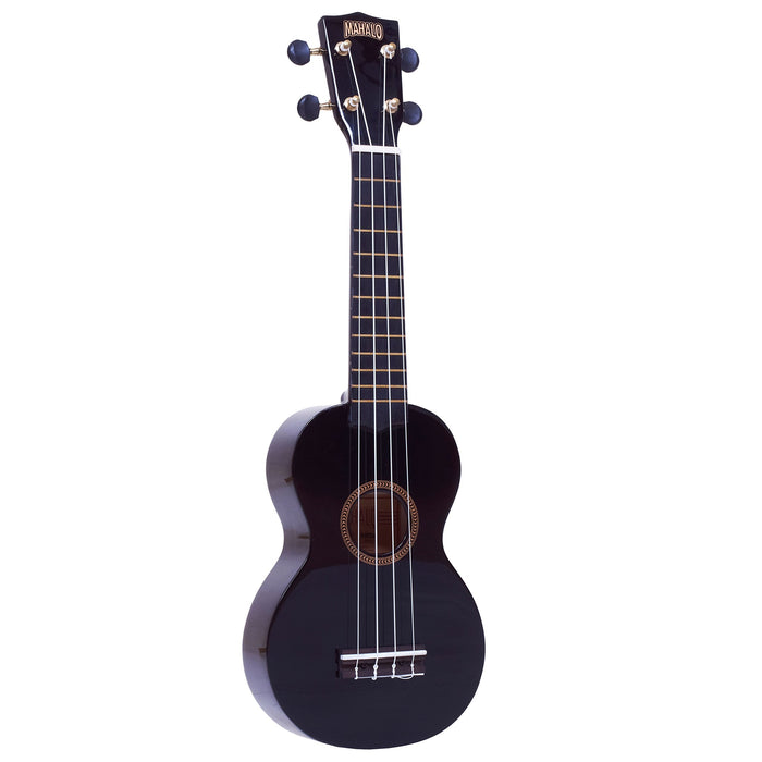 Mahalo Rainbow Series Black Soprano Ukulele (MR1-BK)