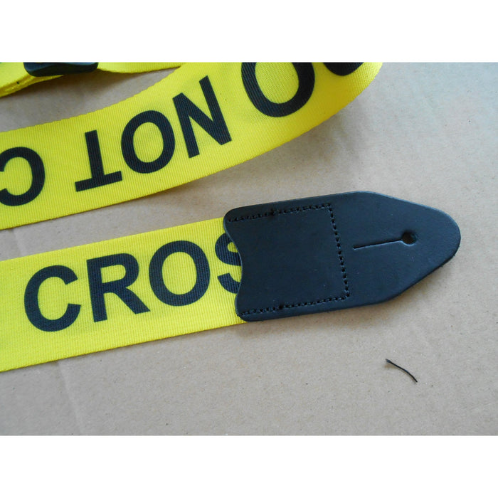 Leathergraft Extra Long Yellow "Police Line Do Not Cross" Guitar Strap (GRAPH...