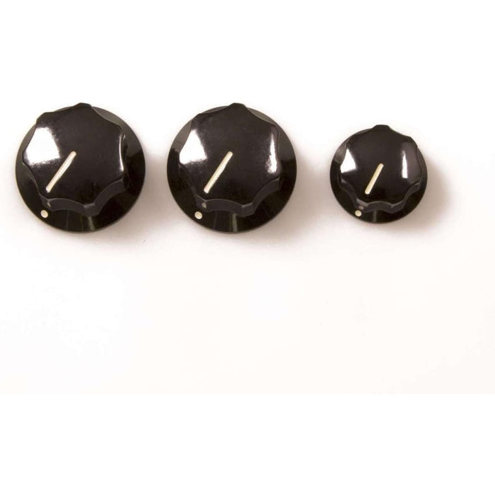 Fender® Jazz Bass® Pot Knobs, black, 3 pieces