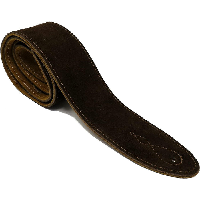 Leathergraft 7cm Wide Brown Suede Acoustic Electric Bass Guitar Strap with Reinforced Leather Strap Ends