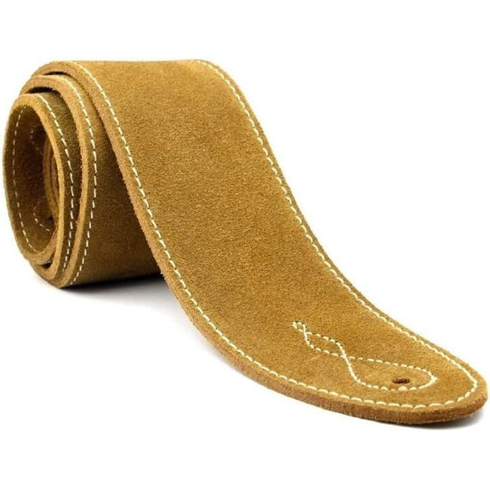 Leathergraft 7cm Wide Natural Suede Acoustic Electric Bass Guitar Strap with Reinforced Leather Strap Ends