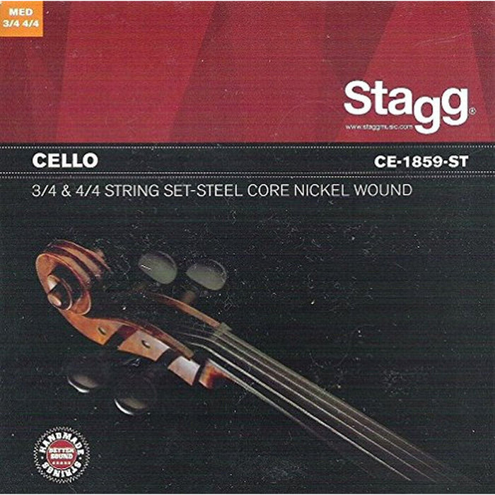 Stagg Stainless Steel Cello Strings, Medium (CE-1859-ST)