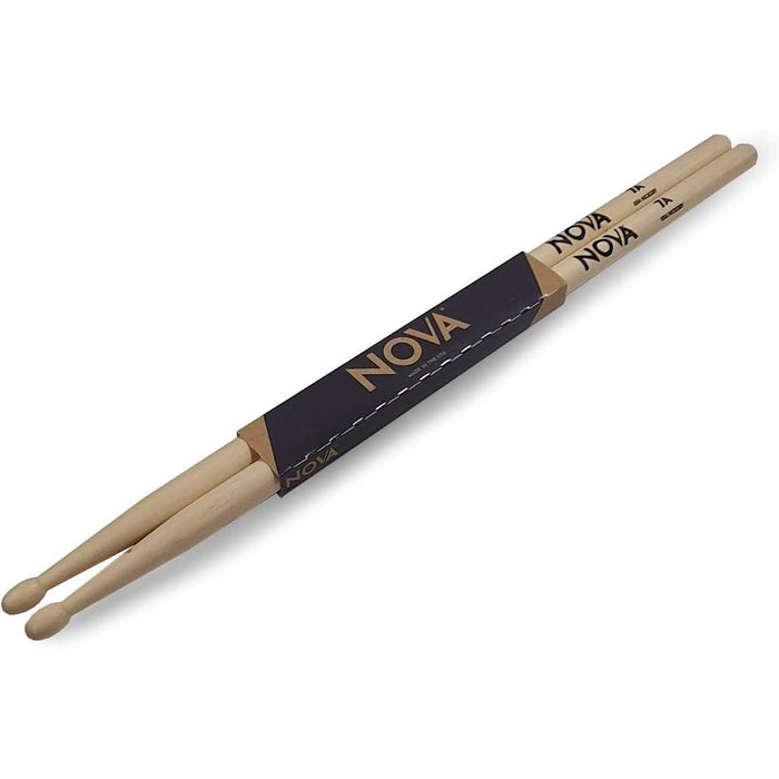 Nova By Vic Firth 7A Wood Tip Drum Sticks - 12 Pair Brick Bundle (VF-N7A)