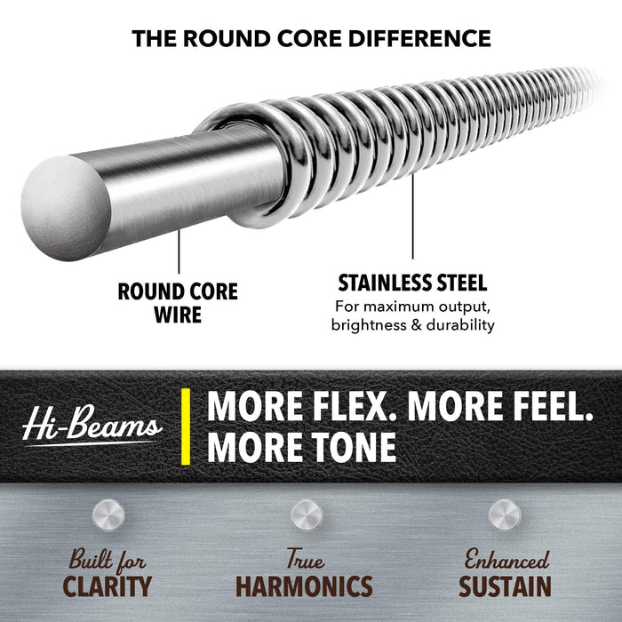 DR MR-45 Strings HI-BEAM™ - Stainless Steel Bass Strings: Medium 45-105, silver
