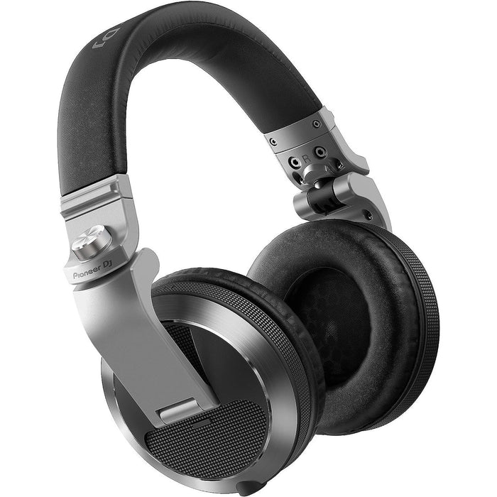 Pioneer DJ HDJ-X7-S - Closed-back Circumaural DJ Headphones with 50mm Drivers, with 5Hz-30kHz Frequency Range, Detachable Cable, and Carry Pouch - Silver