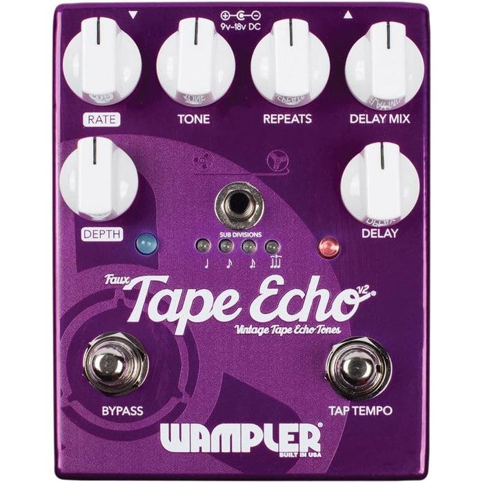 Wampler Faux Tape Echo V2 Delay Electric Guitar Effects Pedal