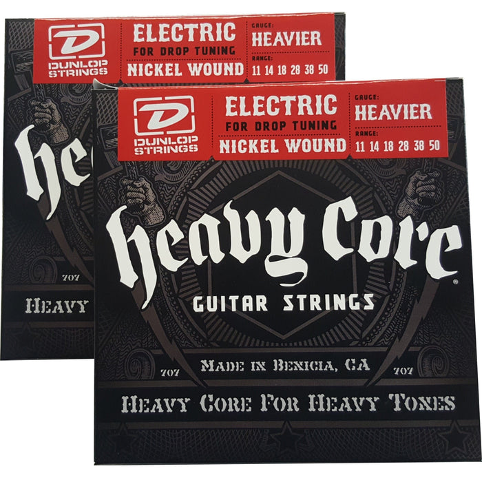 Dunlop Heavy Core Heavier Electric Guitar Strings 11-50 - 2 Pack