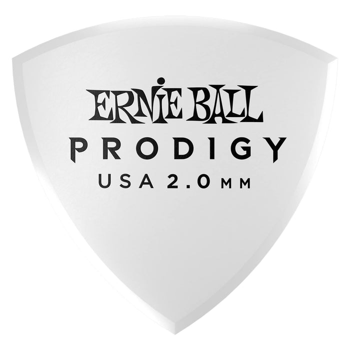 Ernie Ball 2.0 mm White Large Shield Prodigy Picks 6-pack
