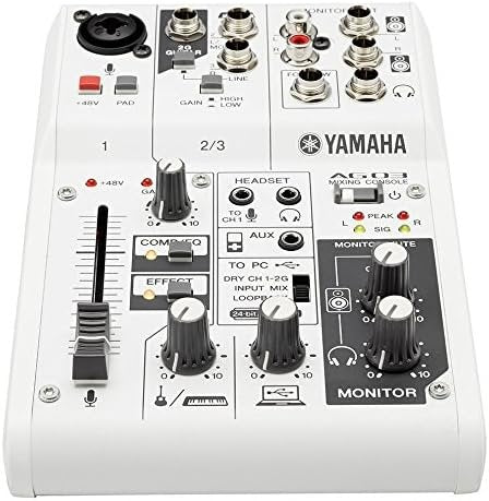 Yamaha AG03 - Studio mixer with USB capabilities for audio, streaming and recording, in white