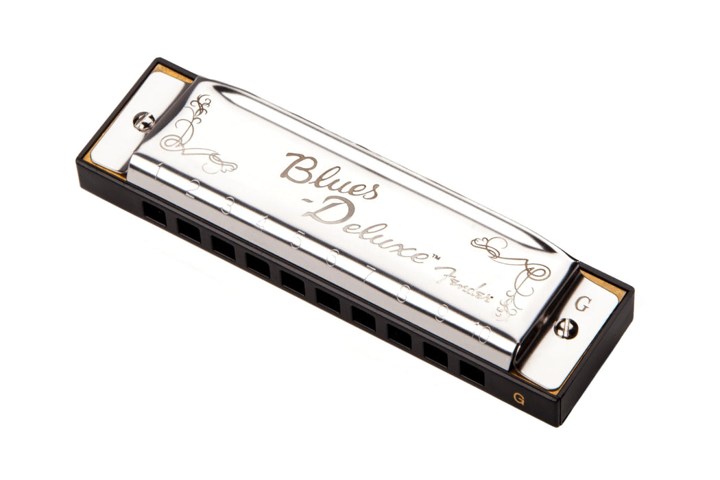 Fender Blues Deluxe Harmonica, Key of G, 10 Holes, Nickel Chrome, Includes Case