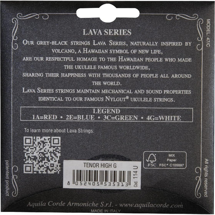 Aquila Lava Series Tenor High G Ukulele Strings - GCEA (114U)