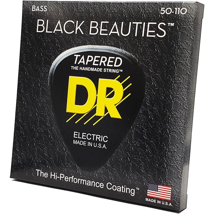 DR Strings Heavy Black Beauties Coated Steel Bass Guitar Strings (BKBT-50)