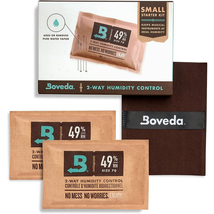 Boveda Large Starter Kit for Music: 2 Double Fabric Holders – 4 Standard Size 49% RH Boveda For a Wooden Instrument – Improves Efficiency of Boveda Two-Way Humidity Control In an Instrument Case