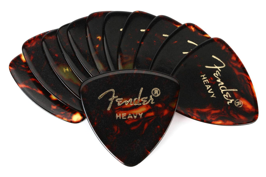 Fender 098-0346-900 346 Shape Classic Celluloid Picks, 12 Count, Tortoise Shell, Heavy Gauge