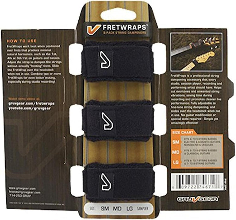 Gruv Gear FretWraps 3-Pack String Muters, Medium, Black