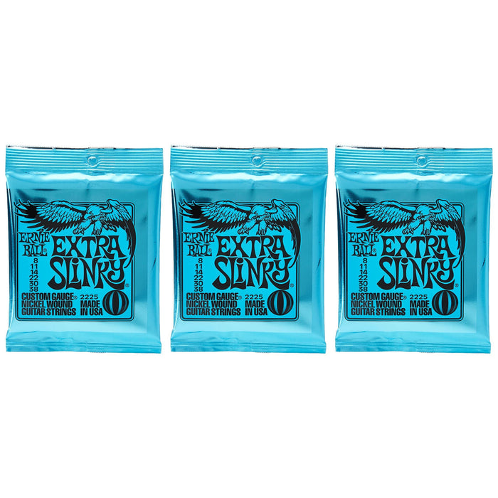 Ernie Ball Extra Slinky Nickel Wound Electric Guitar Strings - 3 Packs (P02225)