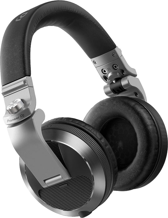 Pioneer DJ HDJ-X7-S - Closed-back Circumaural DJ Headphones with 50mm Drivers, with 5Hz-30kHz Frequency Range, Detachable Cable, and Carry Pouch - Silver