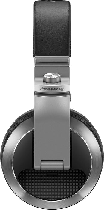 Pioneer DJ HDJ-X7-S - Closed-back Circumaural DJ Headphones with 50mm Drivers, with 5Hz-30kHz Frequency Range, Detachable Cable, and Carry Pouch - Silver