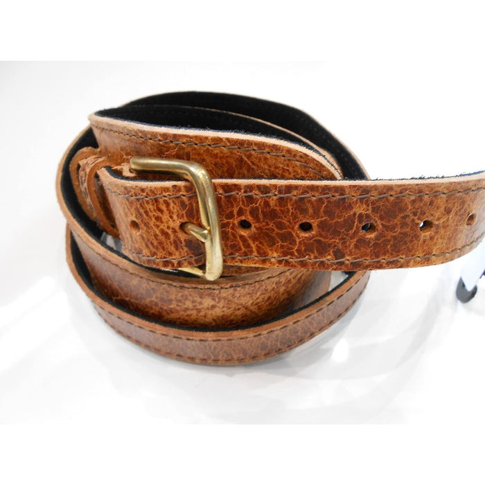 LEATHERGRAFT UK MADE BROWN PRO DELUXE ROAD WORN DISTRESSED LEATHER GUITAR STRAP WITH BUCKLE - ACOUSTIC, ELECTRIC OR BASS GUITAR