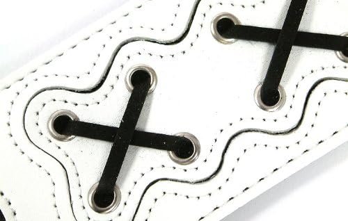 Gaucho Lace Leather Biker Series Guitar Strap Suitable for: All Electric, Acoustic and Bass Guitars (White)