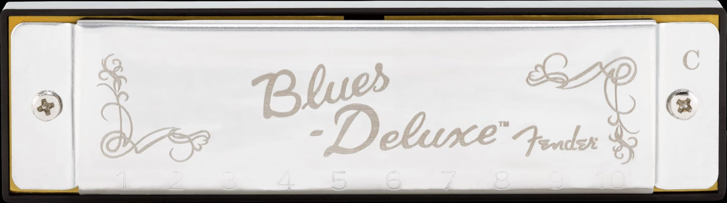 Fender Blues Deluxe Harmonica, Key of C, 10 Holes, Nickel Chrome, Includes Case