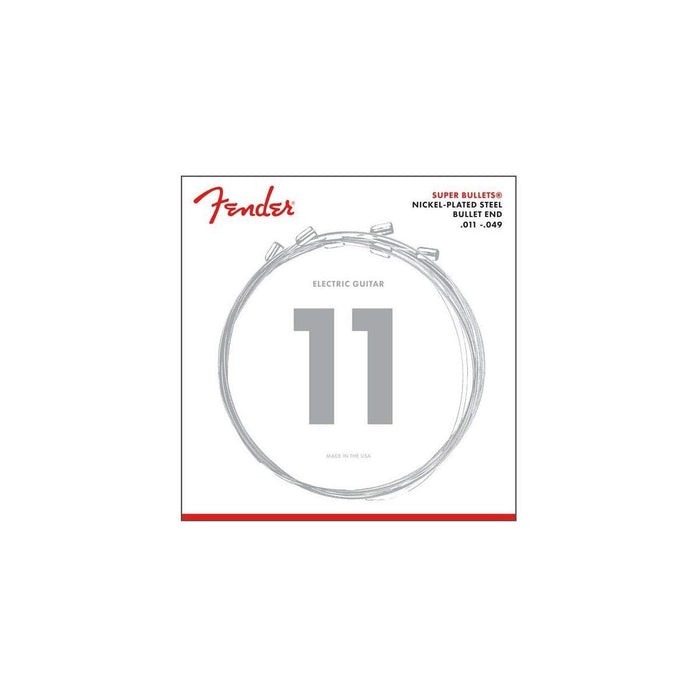 Fender Super Bullet® Strings for Electric Guitar, Nickel Plated Steel, Bullet End, 3250M Gauges .011-.049, (6)