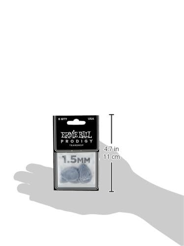Ernie Ball 1.5 mm Black Teardrop Prodigy Picks 6-pack