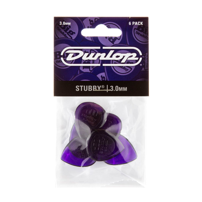 Jim Dunlop 474P3.0 Stubby Jazz Player Pack - 3.0mm Guitar Picks (Pack of 6)