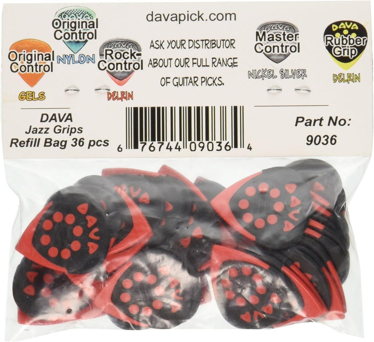 Dava Jazz Grip Delrin Picks - Bag of 36 Picks (9036)