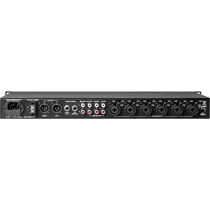 Denon Professional Rackmount 12 Channel Line Mixer with Priority Featuring 6 HDHQ Mic Pre Combo Inputs (DN-312X)