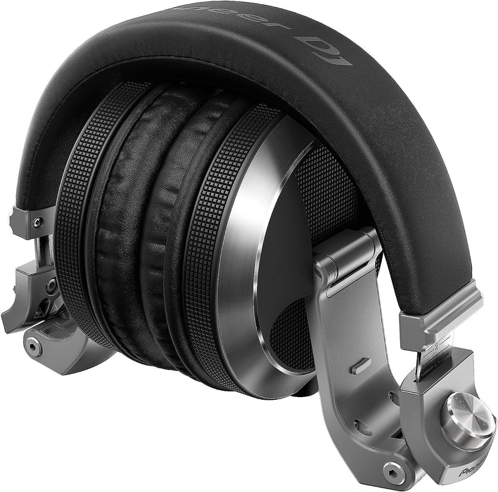 Pioneer DJ HDJ-X7-S - Closed-back Circumaural DJ Headphones with 50mm Drivers, with 5Hz-30kHz Frequency Range, Detachable Cable, and Carry Pouch - Silver