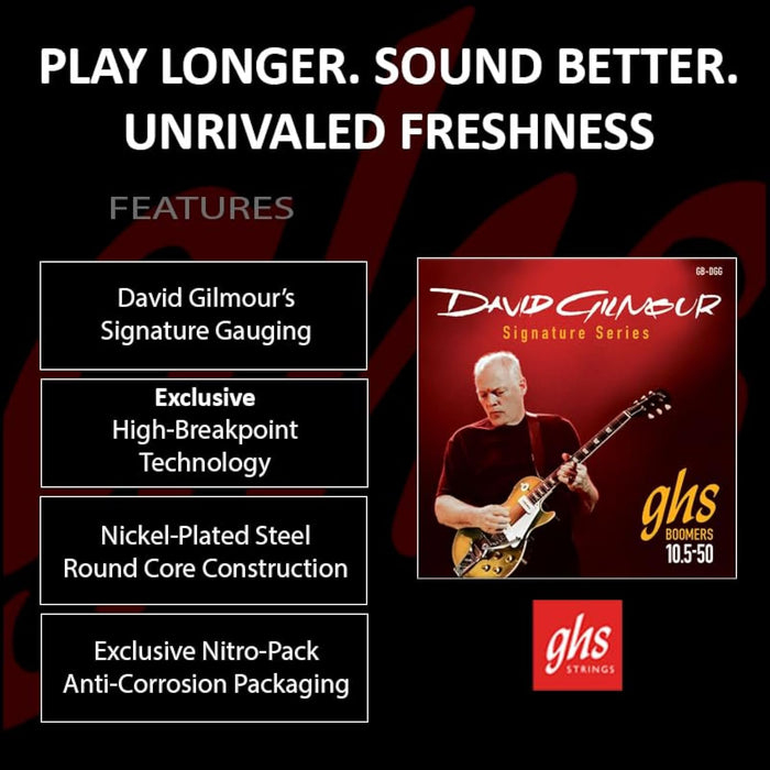 GHS BOOMERS >DAVID GILMOUR SIGNATURE< String Set For Electric Guitar - GB-DGG - 10.5/050