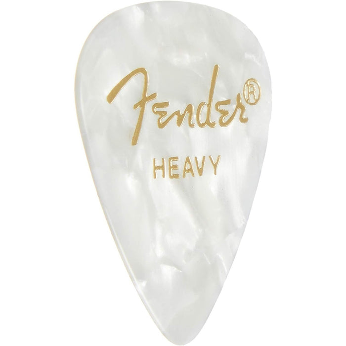 Fender Premium Celluloid Guitar Picks 351 Shape, White Moto, Heavy, 144-Pack