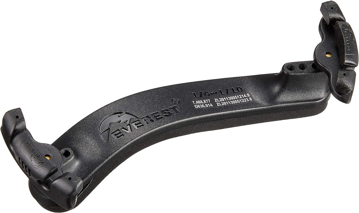 Everest Shoulder Rest - Standard Black Adjustable Violin 1/4-1/8-1/10 Size Viola 10" - 11" Size