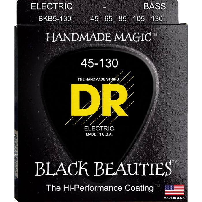 DR Strings Medium Black Beauties Coated Bass Guitar Strings (BKB5-130)