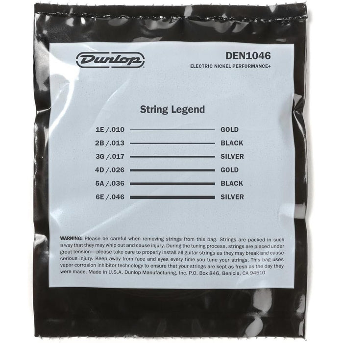 Dunlop Performance+ 10/46 Electric Guitar Strings - 6 Sets (6PDEN1046)