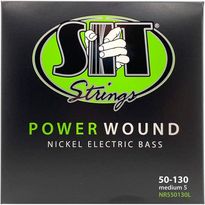 S.I.T. Strings 50-130 Power Wound Nickel 5-String Electric Bass (NR550130L)