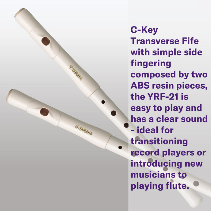 Yamaha YRF21 Fife - C Major, White, 2-Piece ABS Resin