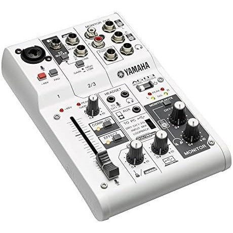 Yamaha AG03 - Studio mixer with USB capabilities for audio, streaming and recording, in white