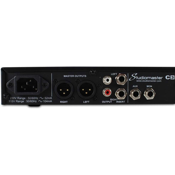 Studiomaster C3 Compact Rack Mountable Mixer Home Studio 12 Input 4 Mic