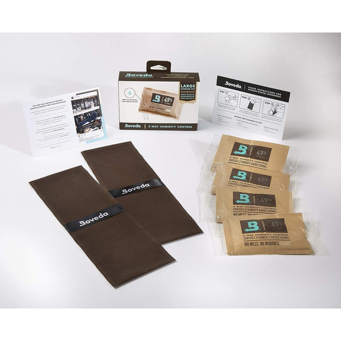 Boveda Large Starter Kit for Music: 2 Double Fabric Holders – 4 Standard Size 49% RH Boveda For a Wooden Instrument – Improves Efficiency of Boveda Two-Way Humidity Control In an Instrument Case